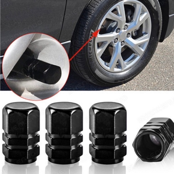 5for$10 Black Corvette Stem caps Tire stem valve caps Car Accessories NWT - Picture 2 of 4